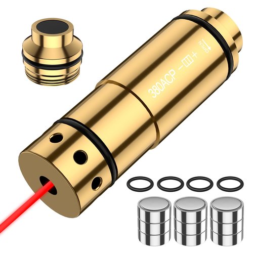 Vstranics 380ACP Laser Training Cartridge Dry Fire Training System with Rubber Snap Cap, O-Rings and 3 Set Batteries for Dry Fire Practice and Shooting Training