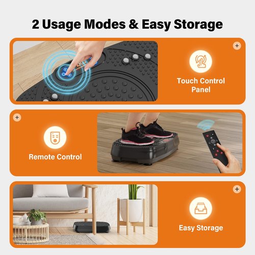 Vibration Plate Exercise Machine for Weight Loss and Lymphatic Drainage (Ebony Black)
