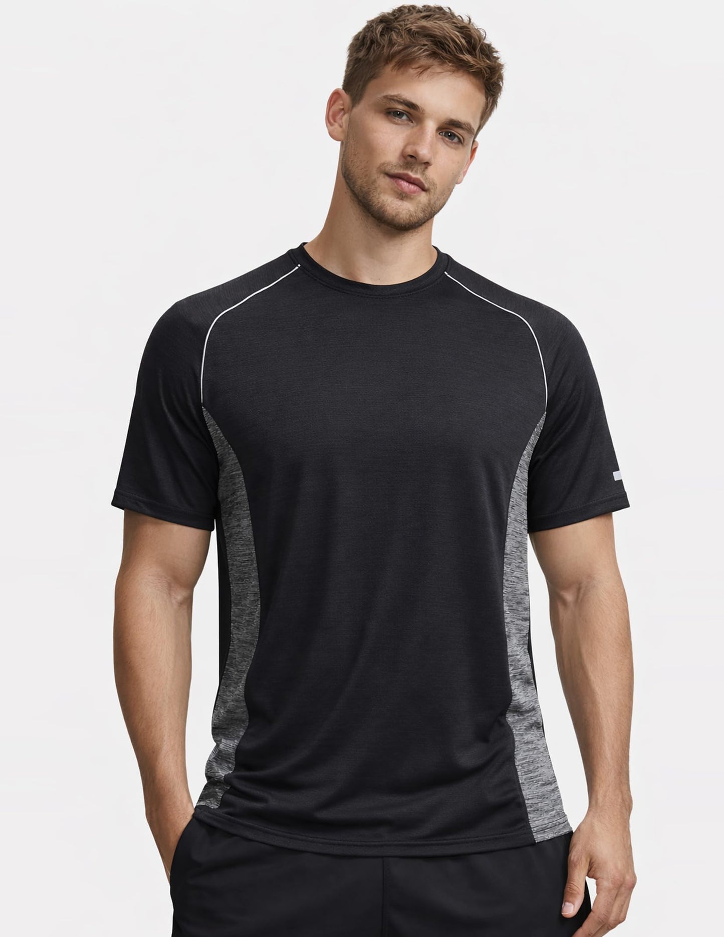 5 Pack Men’s Active Quick Dry Crew Neck T Shirts | Athletic Running Gym Workout Short Sleeve Tee Tops Bulk (Set 5, 5X-Large) Blacks