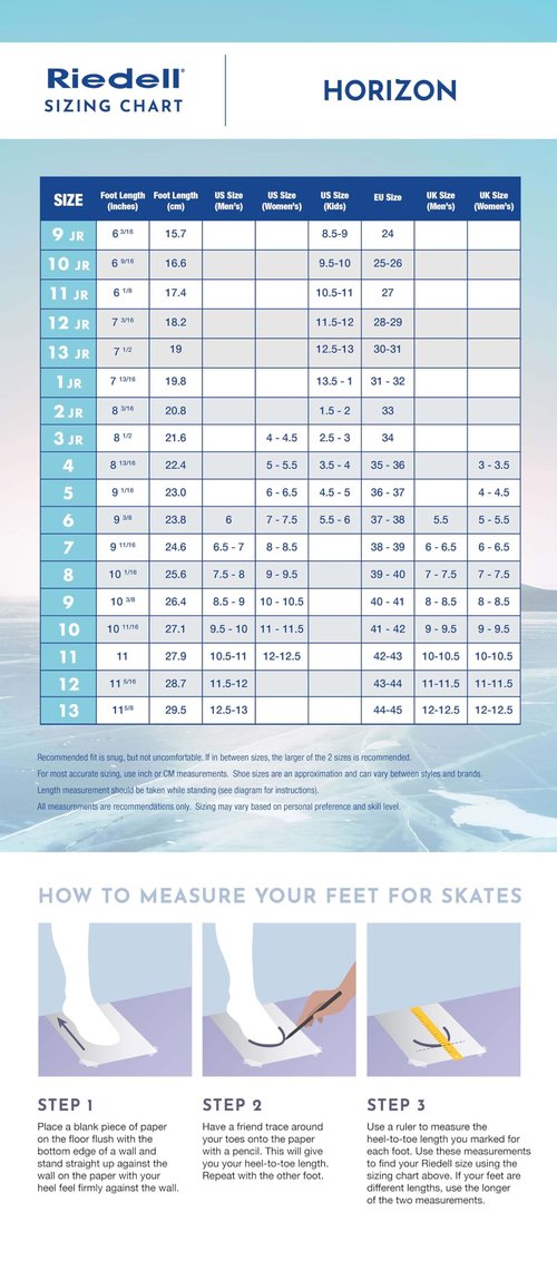 Riedell Horizon Adult Ice Skates - Recreational Figure Ice Skates with Stainless Steel Blade | White | Size 6