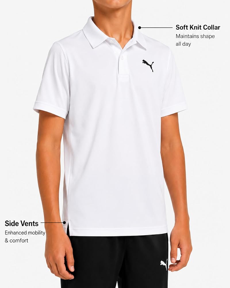 PUMA Boys Polo Shirts 2 Pack Navy/White 10-12 – Performance Golf Collared Polos