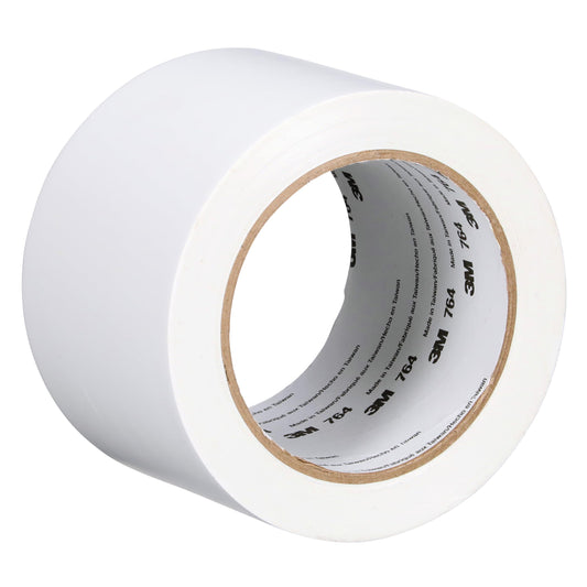 3M Vinyl Tape 764, General Purpose, 3 in x 36 yd, White, 1 Roll, Light Traffic Floor Marking Tape, Social Distancing, Color Coding, Safety, Bundling