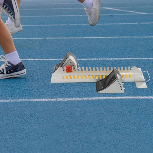 IOENC Track and Field Starting Block, Adjustable Starting Blocks for Sprinting, 77.5x30.5cm 6-Angle Pedals with Anti-Slip Spikes, Professional Training Equipment for Indoor/Outdoor Track Running, Gym