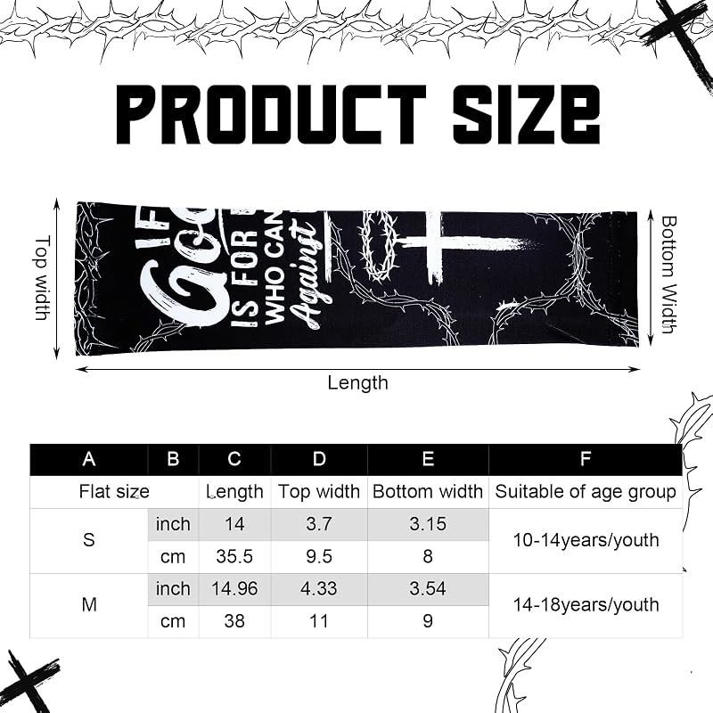 Blessed Arm Sleeves, 6 Pairs Youth Sizes Small+Blessed - Christian UV Shield for Baseball, Football, Outdoor Sports