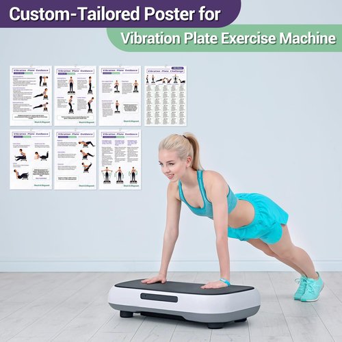 Vibration Plate Exercise Machine Poster - Portable Full-Body Workout Equipment for Home & Gym, 30-Day Training Program w/ 6 Guides & 4 Planners