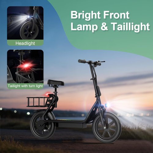 NAVIC T1XR Electric Scooter Adults,27Mile Range,Top Speed 22Mph,750W Peak Motor,14'' Pneumatic Tires,Electric Scooter for Adults,Foldable e Scooter with Back Basket