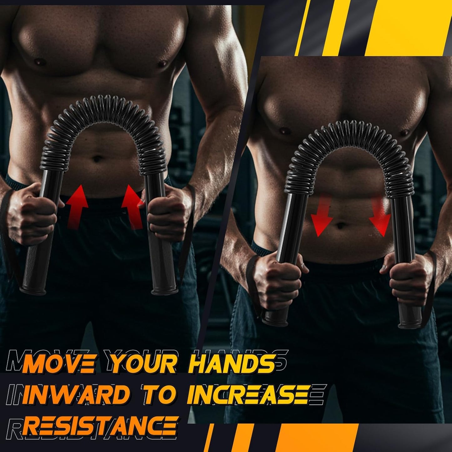 2 Pcs Power Twister Bar Upper Body Exercise for Chest 12-44 Lbs & 45-110 Lbs Strength and Muscle Workout Equipment Machines for Shoulder Forearm Bicep and Arm