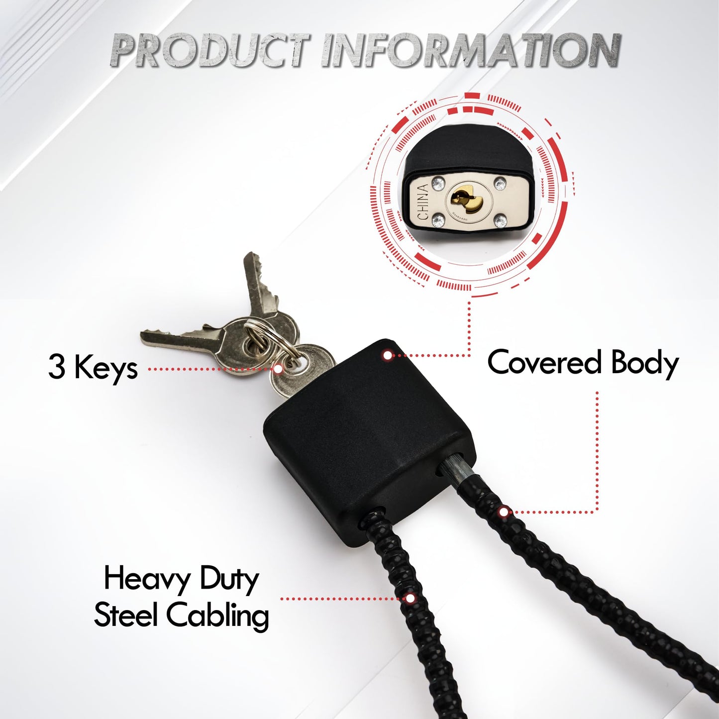 TaShow Gun Locks, 12 Pcs Heavy Duty Steel Gun Lock Cable with Covered Body and Universal Fit, Cable Locks with Keys and Unauthorized Protection for Most Pistols, Rifles, Short Guns, and Airsoft Guns