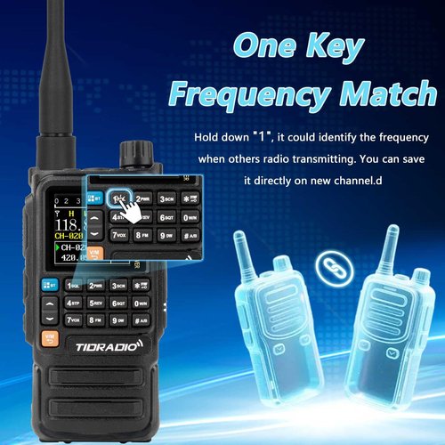 TIDRADIO TD-H3 Plus GMRS Handheld Radio Long Range Walkie Talkies USB-C Charging & Wireless Programming Multi-band Rechargeable Two Way Radios 2500mAh Battery NOAA Weather Radio Frequency Copy -2 Pack