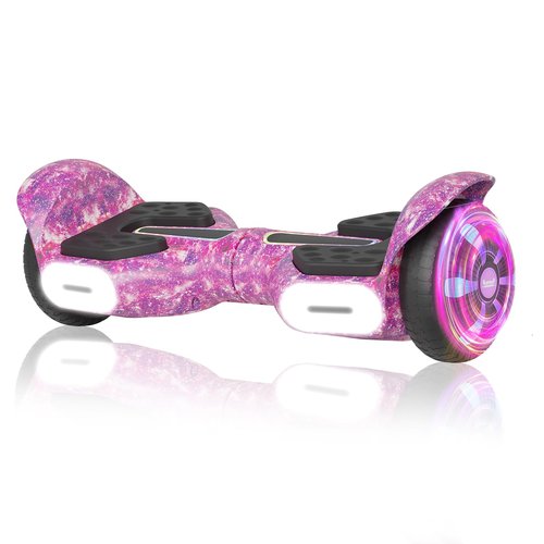 Commugo Balancing Board, 6.5 Inch LED Flashing Wheels, Black, Long Battery Life for All Ages Kids, Adults, Girls, Boys