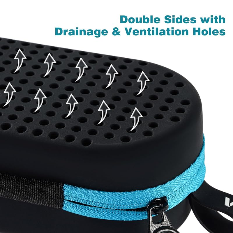 Silicone Swim Goggle Case with Drain Holes - Black