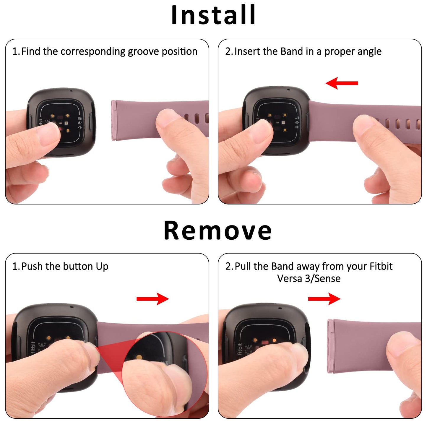 3 PACK Sport Band Compatible with Fitbit Sense 2 / Versa 4, Classic Soft Straps for Fitbit Sense / Versa 3 Smart Watch (Small, Starlight/Milk Tea/Smoke Violet)