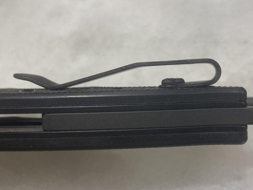 Deep Carry Pocket Clip for Benchmade 551 Griptilian Knife, Flat Black Steel, Textured Surface