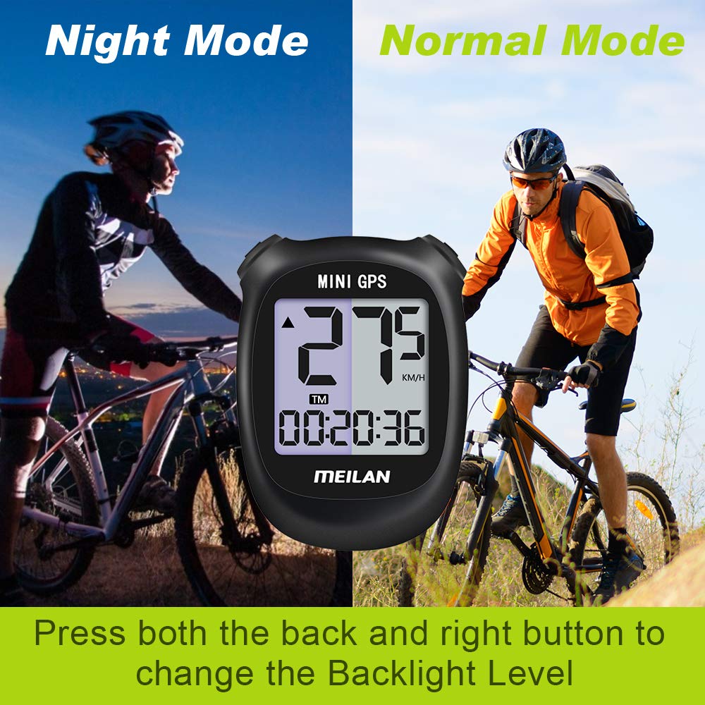 MEILAN M3 Mini GPS Bike Computer, Wireless Bike Odometer and Speedometer Bicycle Computer Waterproof Cycling Computer with LCD Backlight Display for Men Women Teens Bikers Outdoor Cycling