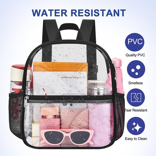 Oraben Clear Backpack for Stadium Events Stadium Backpack Waterproof 12x6x12 Clear Bag for Adult Concert Sport Work