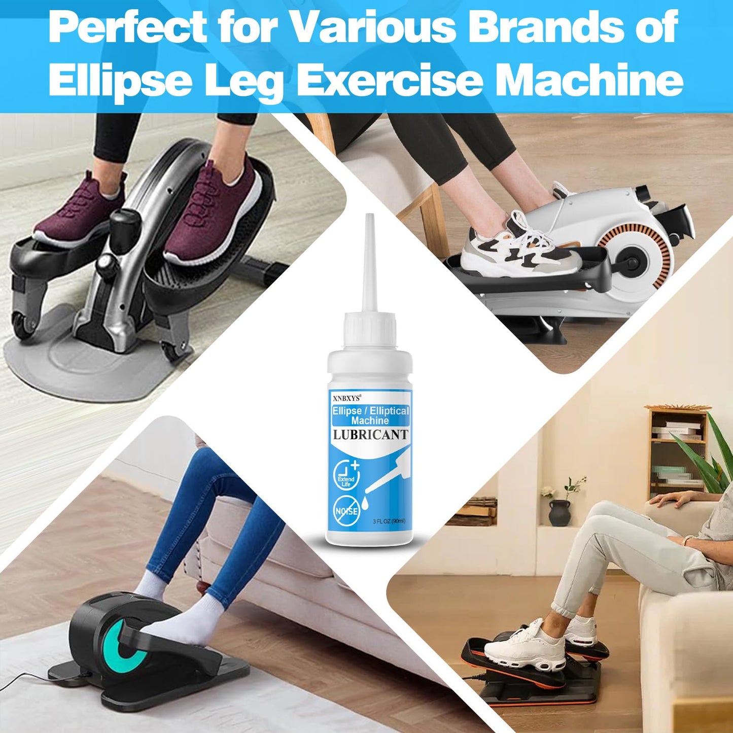 2 Pcs Elliptical Exercise Machine Lubricant, Lube Apply to Under Desk Ellipse Leg Exerciser for Home, Electric Seated Foot Pedal Exerciser, Reduce Nosie & Keep Machine Running Smoothly