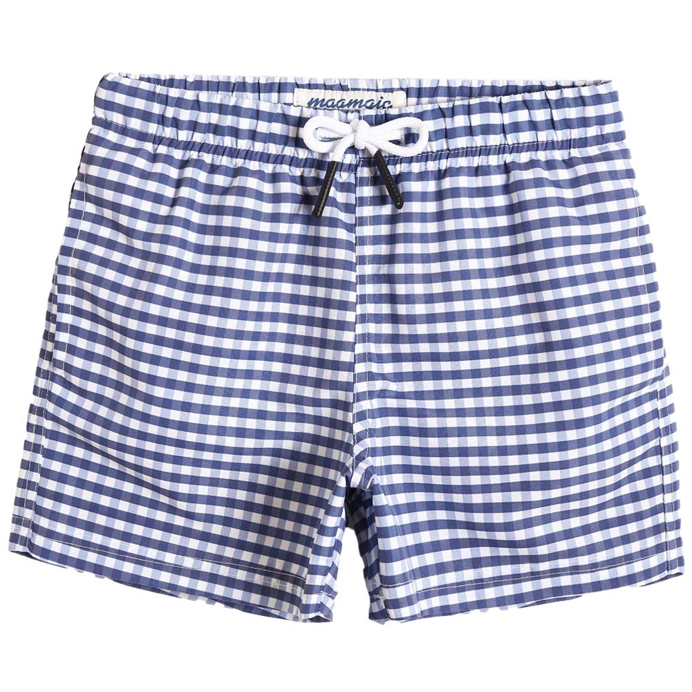 maamgic Boys Swim Trunks Toddler Swim Shorts Little Boys Bathing Suit Swimsuit Toddler Boy Swimwear,Check Bluepurple,4 T