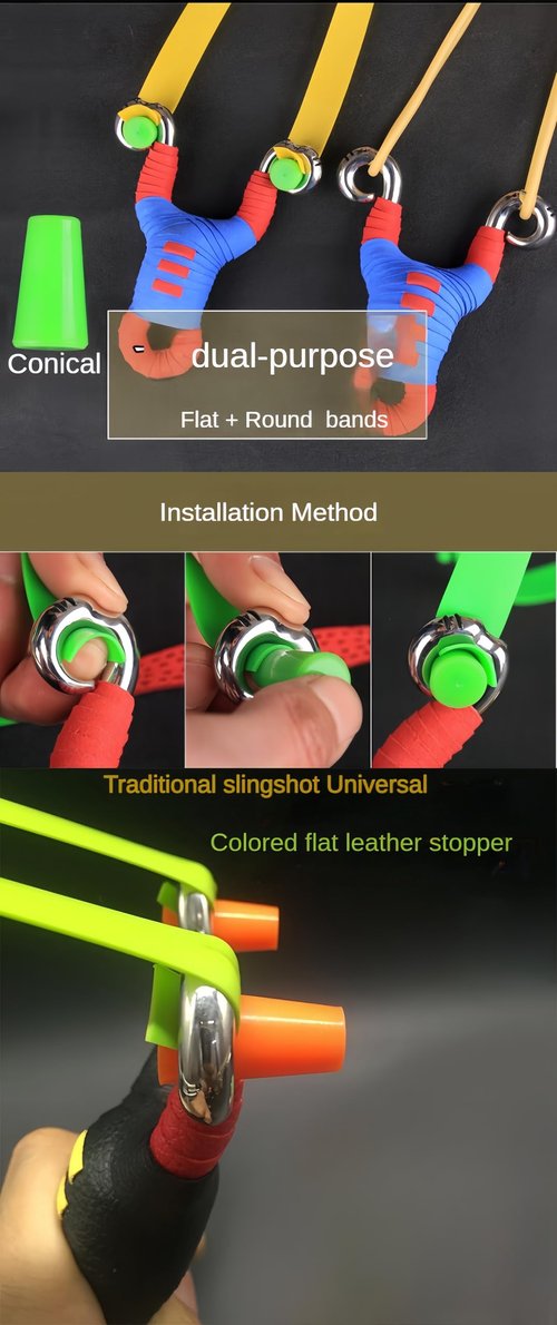 THOUGHTOSIS 1 PCS Slingshot for Adults, 2 Types of Anti-Frozen Bands for Dual Purpose, 4 in 1 Maganetic Bag