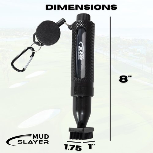 HODL 21 Mud Slayer Golf Club Cleaning Brush with Fine Mist Spray, Leak-Proof Viewing Window & Retractable Clip – Dual Bristle Head, Ergonomic Handle – Must-Have Golf Accessories for Men & Women