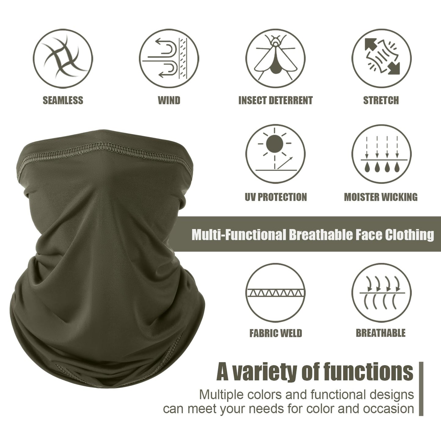 Geyoga Summer UV Protection Cooling Neck Gaiter,Coyote Color,6 Pcs