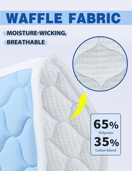 Harrison Howard Half Pad for Horse Riding Saddle Pad English Cushioning Saddle Pad Soft Breathable Pad for Horses Sky Blue