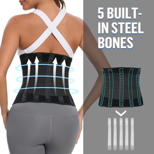 Jueachy Waist Trimmer for Women Workout: Sweat Waist Trainer for Womens - Easy Clean for Men Gym Black