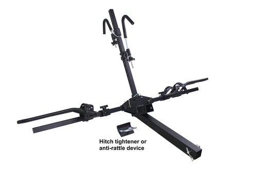 MaxxHaul 50027 Hitch Mount Bike Rack Platform - Style 2-Bike Rack for Cars Trucks SUVs Minivans with Hitch Tightener, Great For E-bikes With Standard Width Tires