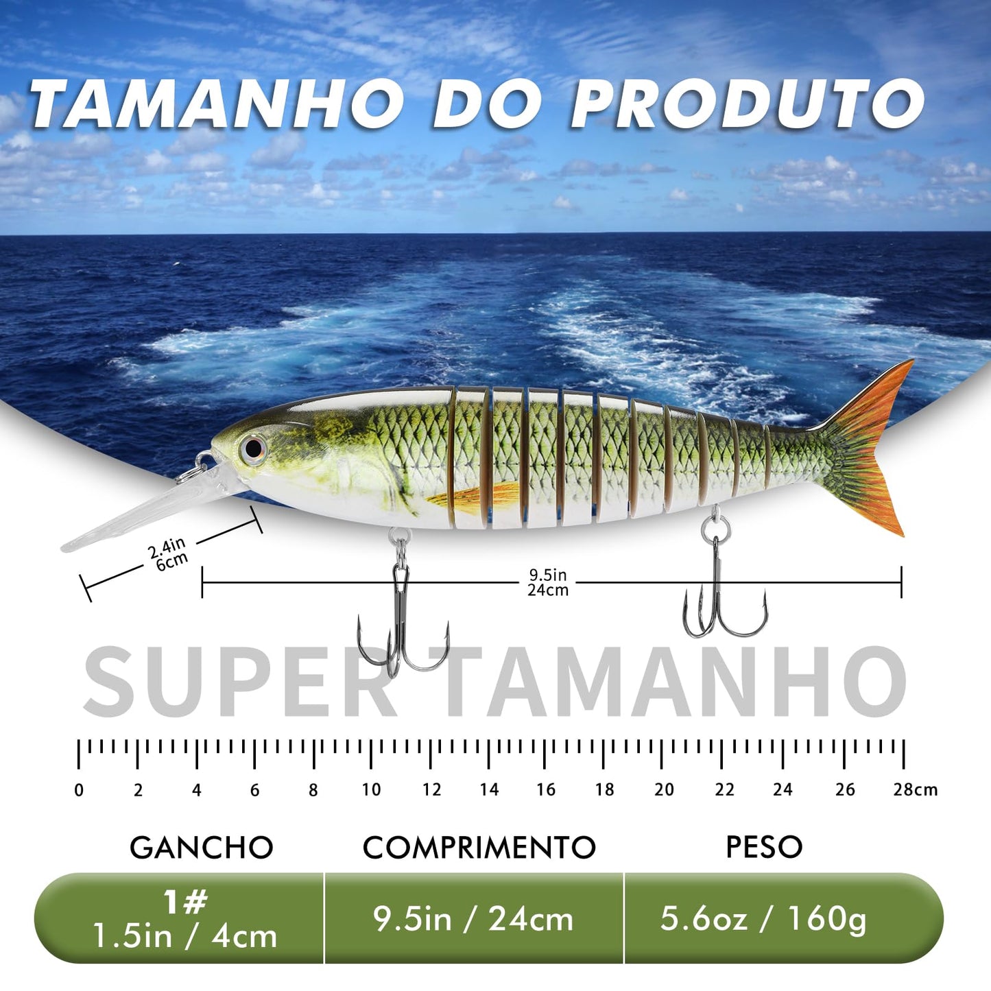 TRUSCEND Swimmax Easy Catch Fishing Lures with BKK Hooks, Wiggling, Vibrating, Rattling and Gurgling for More Bite, Heavy-Duty Dyneema Fiber Jointed Swimbaits for Bass, Trout, Walleye, Crappie, Pike