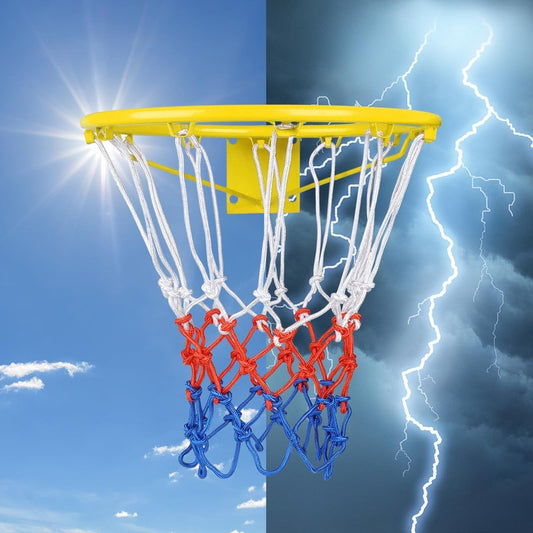 All Weather Anti Whip, Fits Standard Indoor or Outdoor Rims - Ultra Heavy Duty Basketball Net Replacement - 12 Loops Rim Net Style a