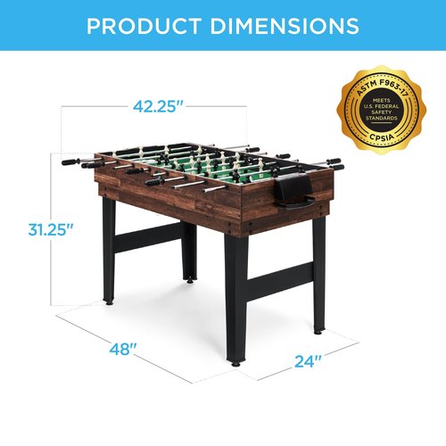 Best Choice Products 10-in-1 Combo Game Table Set w/Hockey, Foosball, Pool, Shuffleboard, Ping Pong, Checkers, Bowling, and Backgammon - Walnut