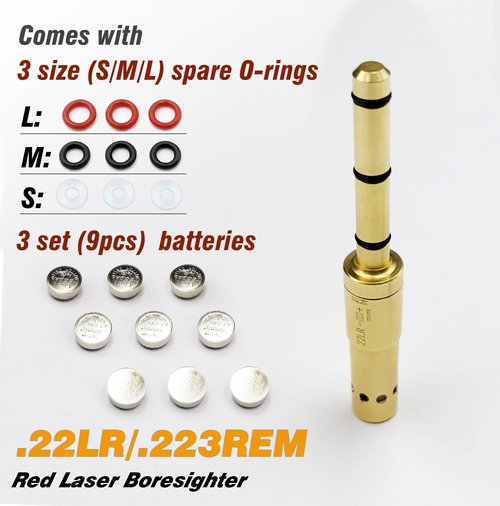 BOOLIT EYE .22LR/223REM Special Laser Boresighter End Barrel Laser Bore Sight Accurately and Easy to Fit Revolvers Pistols Rifle and Air Guns(.22LR/223REM)