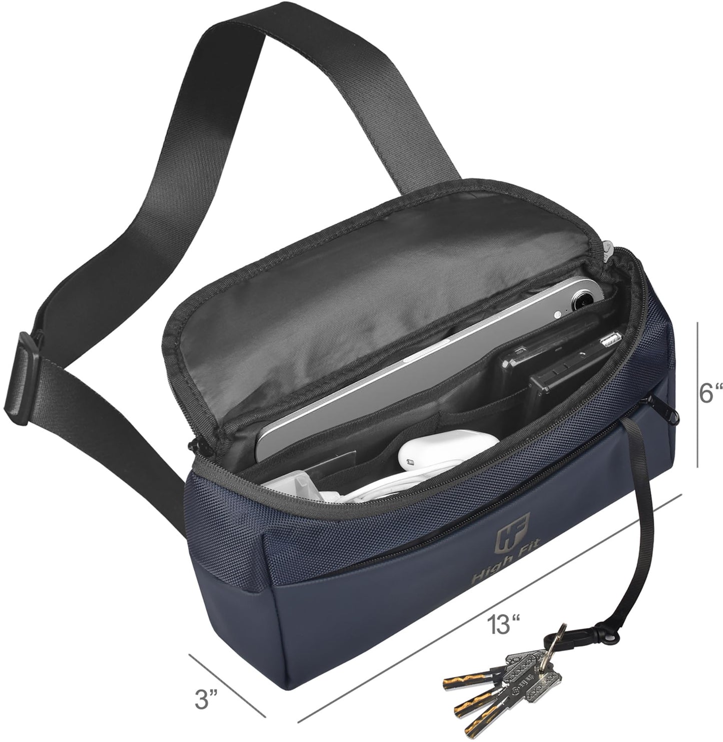 HIGH FIT Compact EDC Sling Bag, Minimalist Crossbody Bag Men,Small Cross Body Bag for Men and Women,Water-resistant Lightweight Chest Shoulder backpack/Bag for Travel, Work, Sport