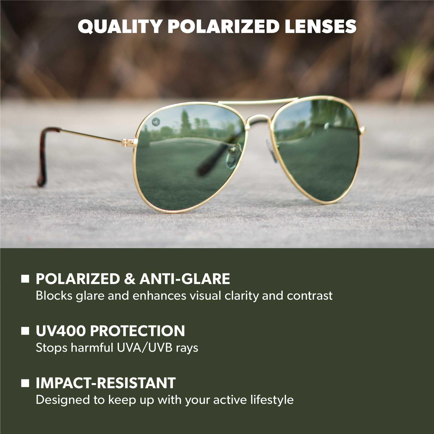 Knockaround Mile Highs Polarized Aviator Sunglasses for Men & Women - UV400 Protection
