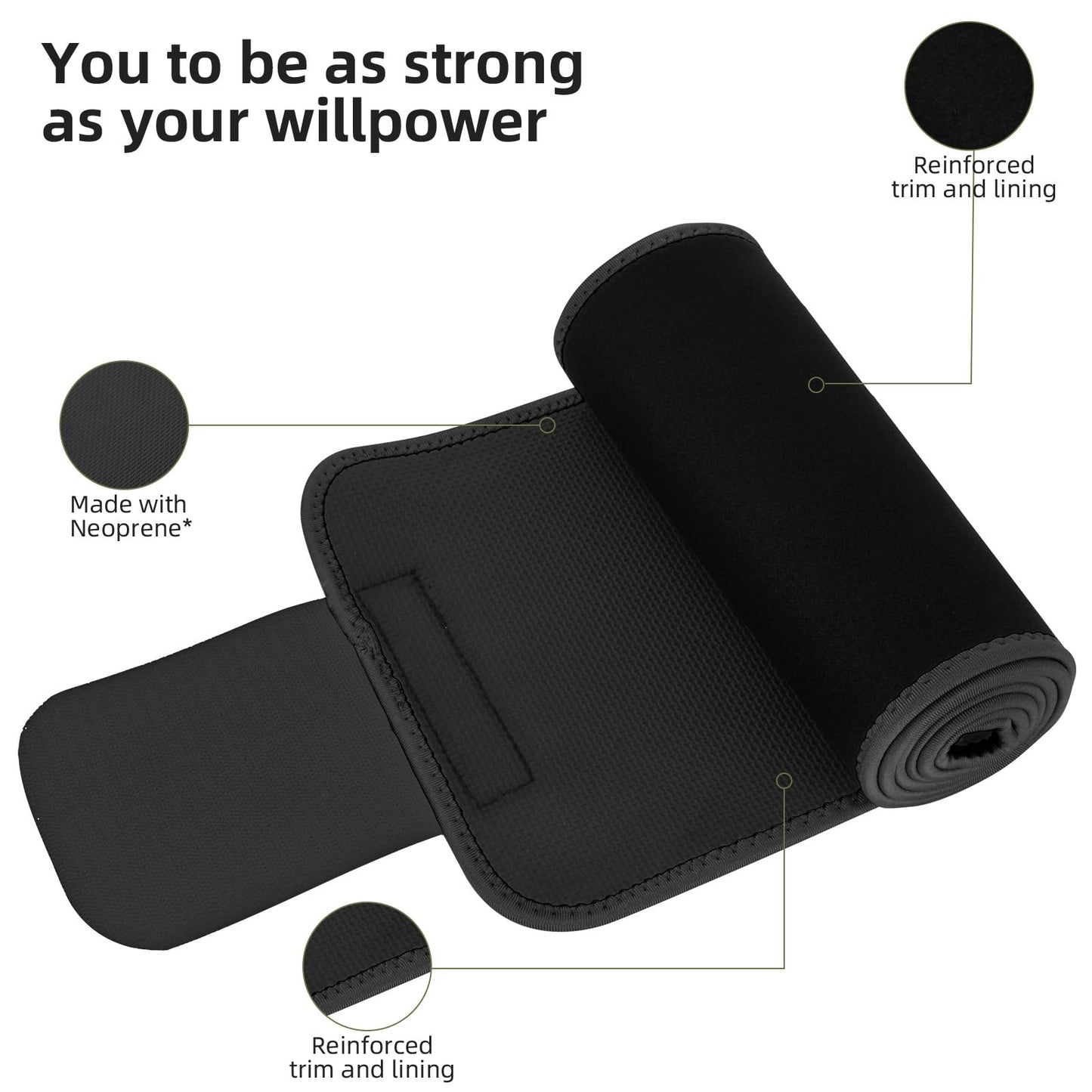 ZPP Waist Trainer for Women and Men, Neoprene Sweat Band Waist Trimmer Belt Stomach Wrap for Workout Black/White