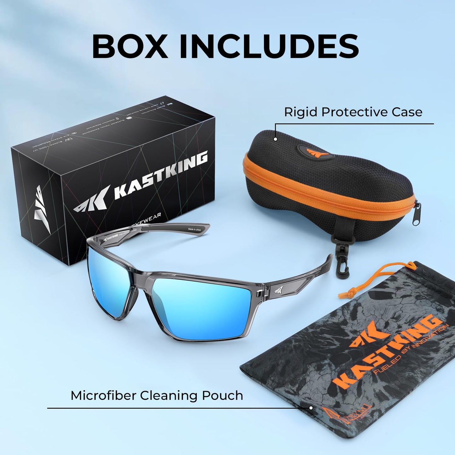 KastKing Osage Polarized Sport Sunglasses for Men and Women, Ideal for Driving Fishing Cycling Running, UV Protection