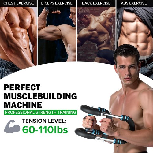 Twister Arm Trainer, 60-110lb 3-Speed Adjustable Forearm Strengthener, Arm Workout Tool, Chest Workout Equipment, Adjustable Chest Workout Equipment Portable Home Fitness Equipment