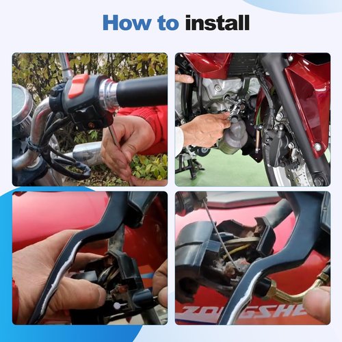 Universal Motorcycle Emergency Throttle Clutch Brake Cable Repair Kit, Road Bike Brake Shifter Cable, Bicycle Gear Cable Wire Kit Inner Replacement Set for Motorcycle Road Mountain Bike, silver