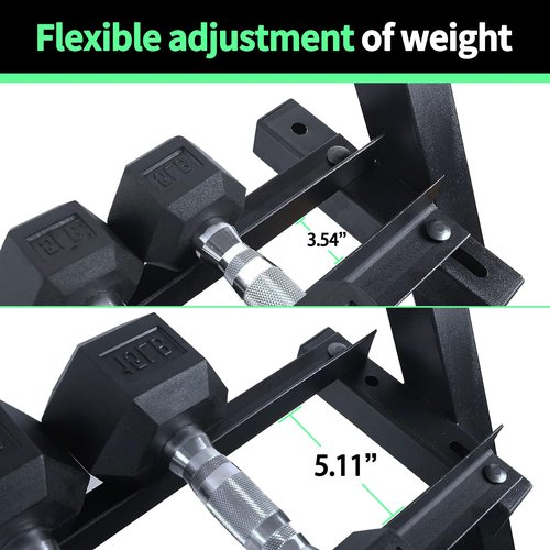 Heavy Duty Steel Dumbbell Rack for 5-50lb Adjustable Dumbbell Weight Storage 3-Tier Weight Stand Rack Home Gym Organizer 1100 LBS Weight Capacity (black, 48 inch)