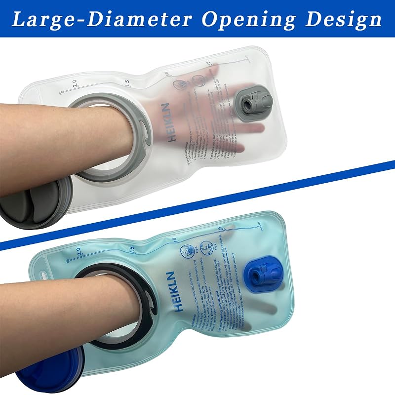 2L Hydration Bladder - Leak-Proof BPA Free Water Reservoir for Cycling, Hiking & Camping (Blue/White) - 14.2 x 6.8in