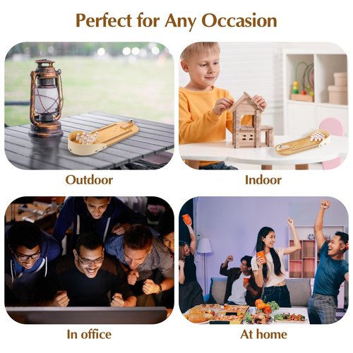 CdbC Mini Bowling Set, Tabletop Wooden Board Bowling Game for Adults Kids Indoor, Easter Gifts for Teens Men, Stress Relief Gadgets Small Finger Toys for Home Office Desk