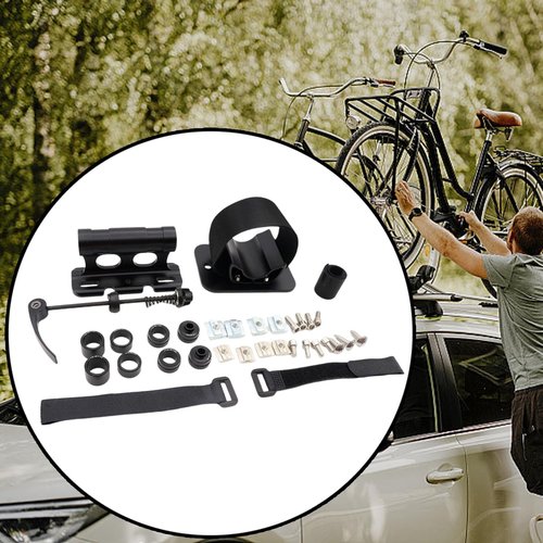 Bike Block Fork Mount Bike Stand Thru Axle Carrier Versatile Parking Rack Car Roof Rack for Truck Mountain Bike Cross Bar SUV, withQuickReleaseTool