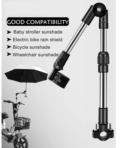 Universal Umbrella Holder Clamp, Handlebar Attachment Accessories for Bike, Wheelchair, Stroller Outdoor Travel
