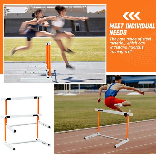Blulu 1 Pcs Adjustable Height Sports Training Hurdle with Counterweight Heavy Duty Track and Field Equipment Practice Speed Agility Training Hurdle from 30 to 42 Inch for Athletes Adults (Orange)