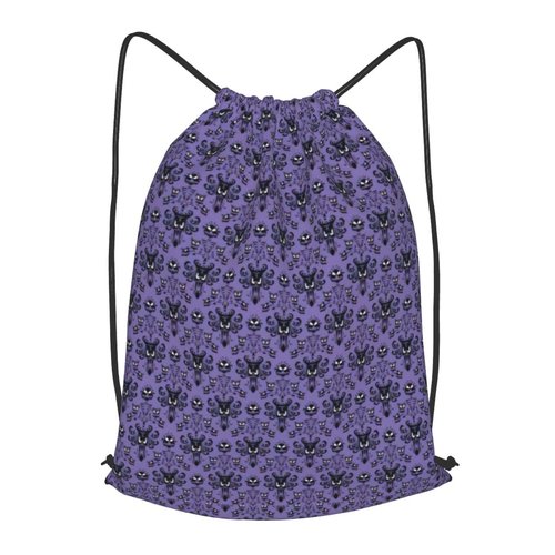 Haunted Mansion Drawstring Cinch Backpack Polyester Sack Pack String Bag For Hiking Camping Adventure