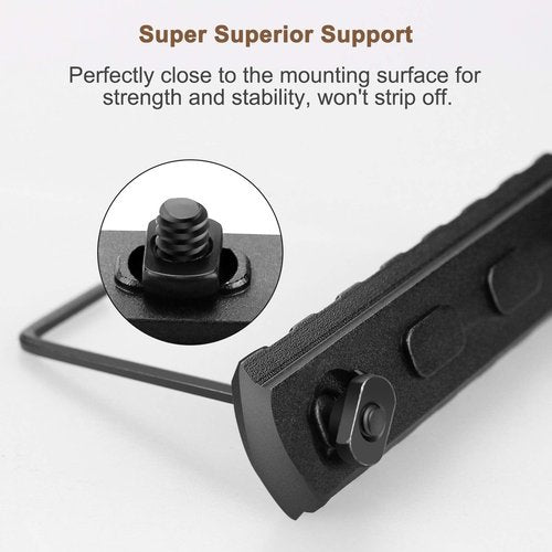 Bontok Single Picatinny Aluminum Accessory Rail Set 3 5 7 9 11 13 Slots with 13 T-Nuts & Screws, 6 Wrench-Rounded Corner