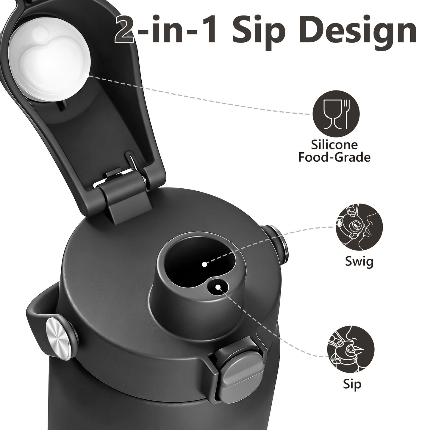 2 IN 1 Replacement Lid for Owala Freesip, UPGRADE Handle