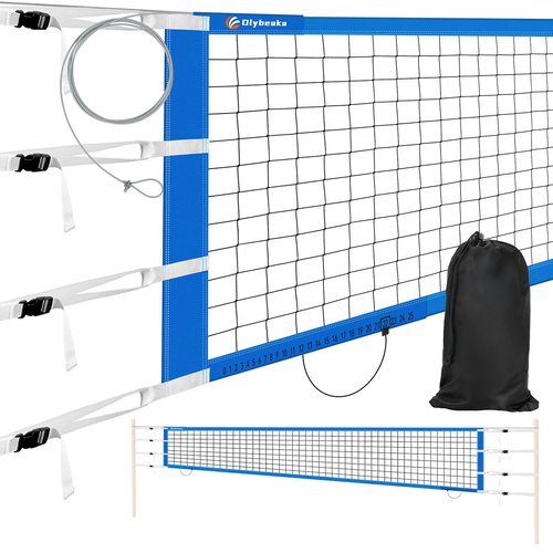 Professional Volleyball Net with Aircraft Steel Cable, Scoring Design - Anti-UV & Heavy Duty for Outdoor, Backyard, Pool, Schoolyard, Beach - Portable 32 * 3FT Volleyball Net with Storage Bag