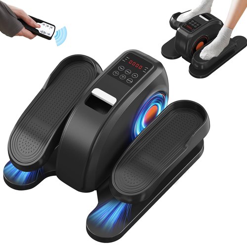 Under Desk Elliptical Machine – Electric Pedal Exerciser with 12 Adjustable Speeds, Quiet & Portable, LED Display, Ideal for Seniors & Adults, Home or Office Use (Black)