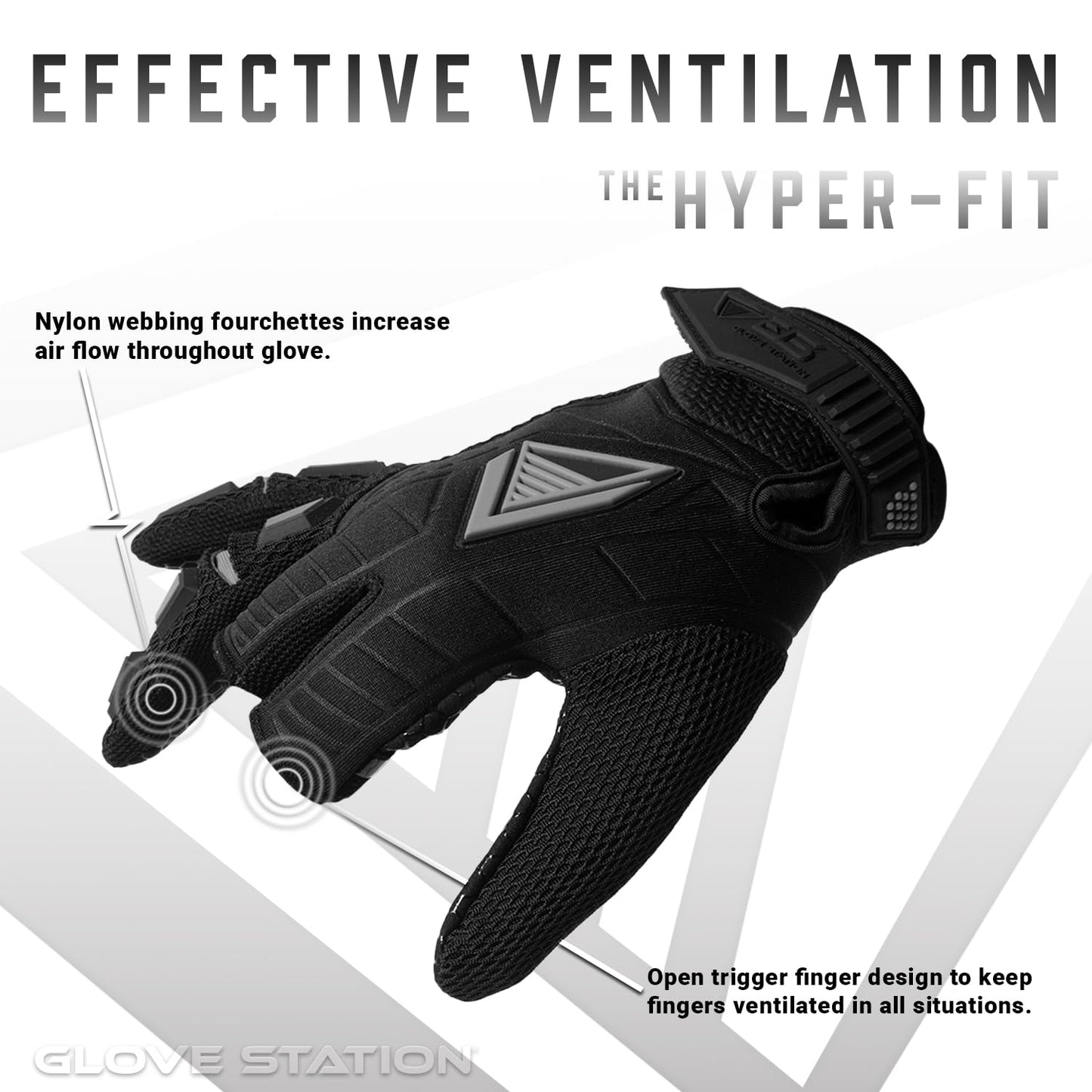Glove Station Hyper-Fit & Work Gloves - Gray, Medium - 2 Fingerless Design Paintball & Airsoft Gear for Men with Outstanding Grip for, Hunting, & Work