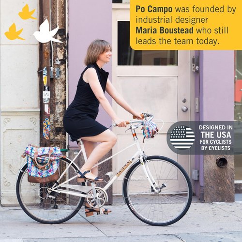 Po Campo Katy Bike Trunk Bag – Rear Bicycle Rack Storage – Waterproof, Colorful Bike Bag That Easily Converts to a Crossbody for Women and Men (Bubbly)